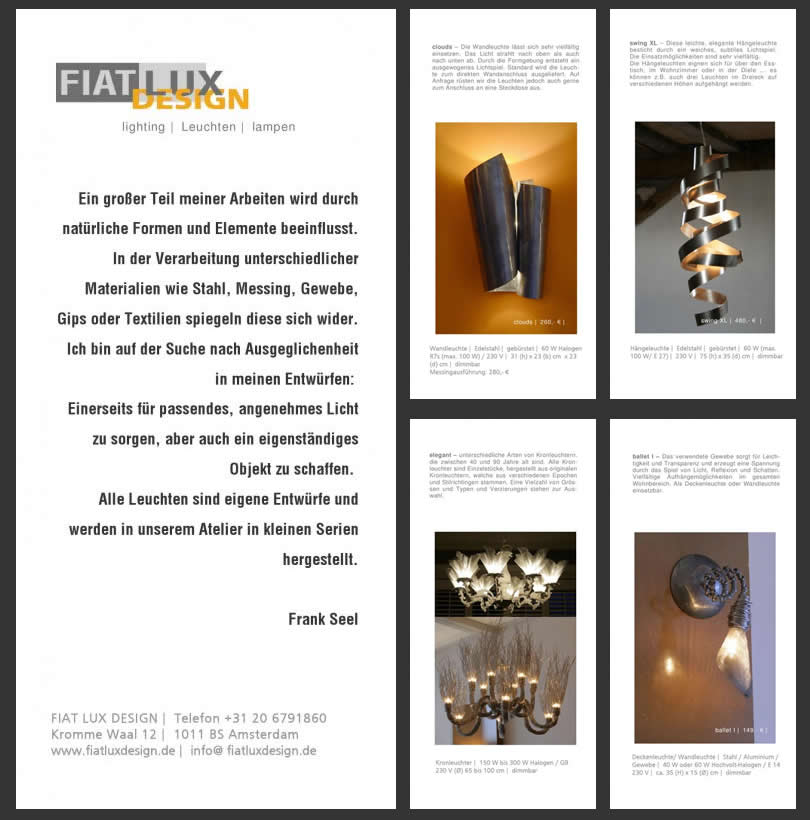 Leuchtenkatalog: Wandlampen, Deckenlampen und moderne Designerlampen.